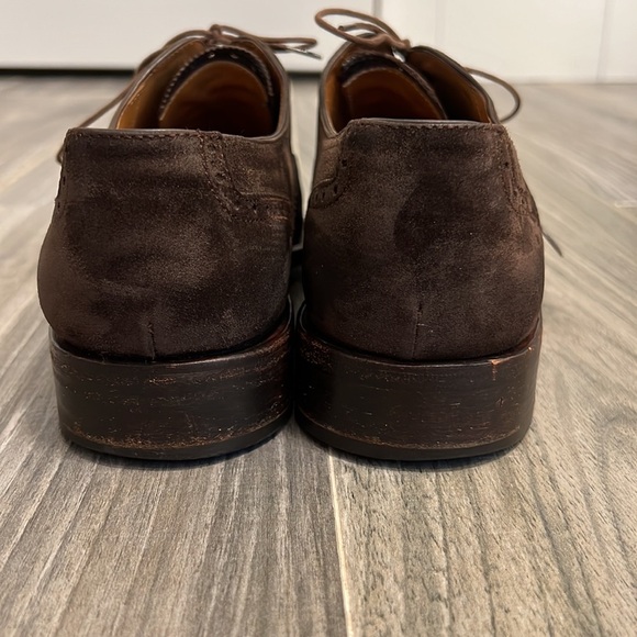 Salvatore Ferragamo Tramezza Brown Suede Cap Toe Derby Shoes - Picture 3 of 10